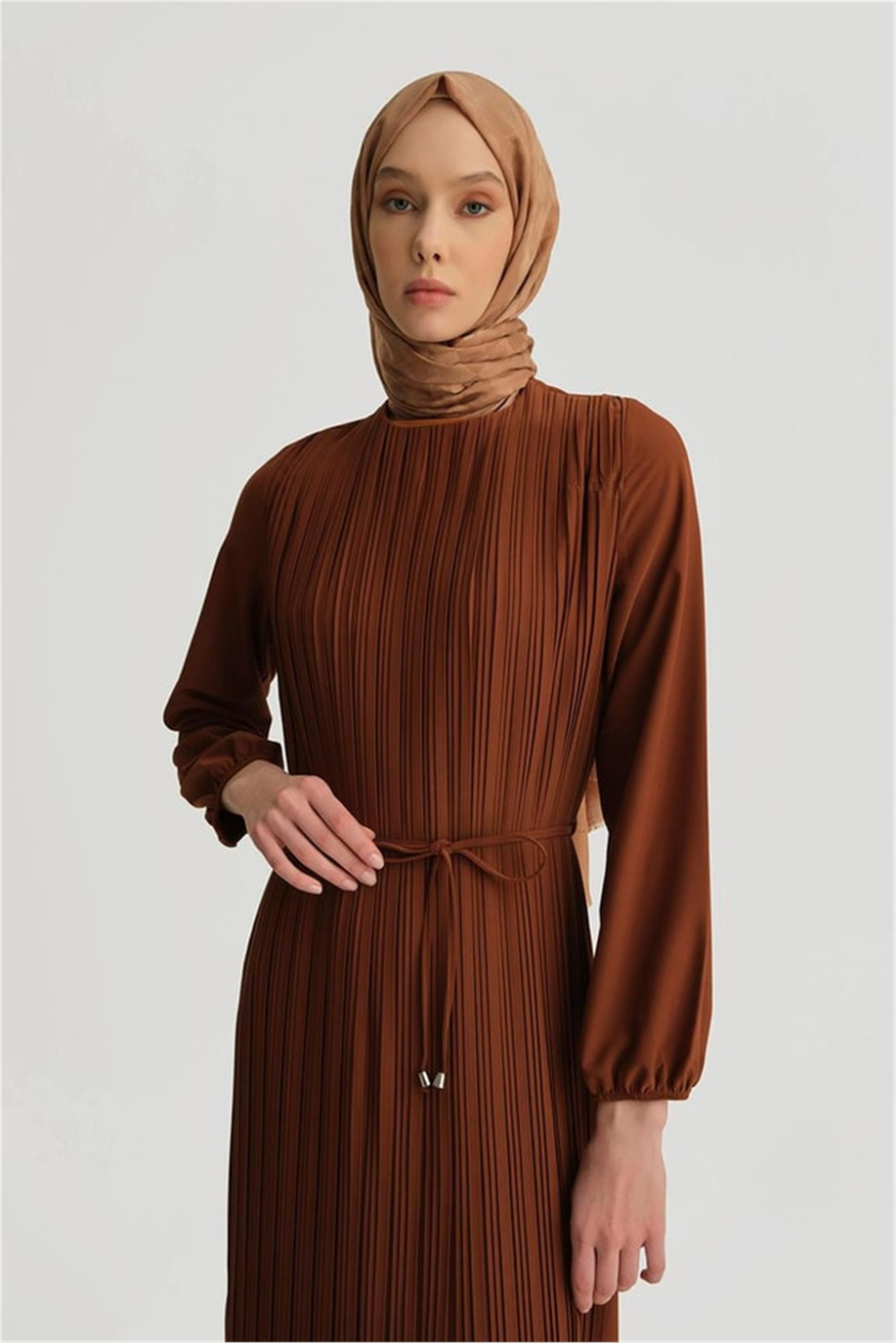 Armine Elbise ORTD9435-1 Acı Kahve - ORTD9435-1