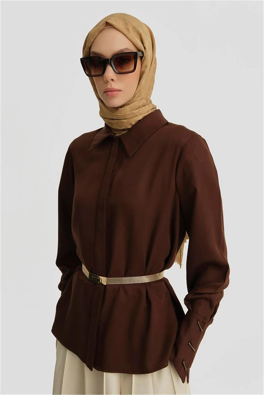 Armine Gömlek Açık Kahve - 25Y3720