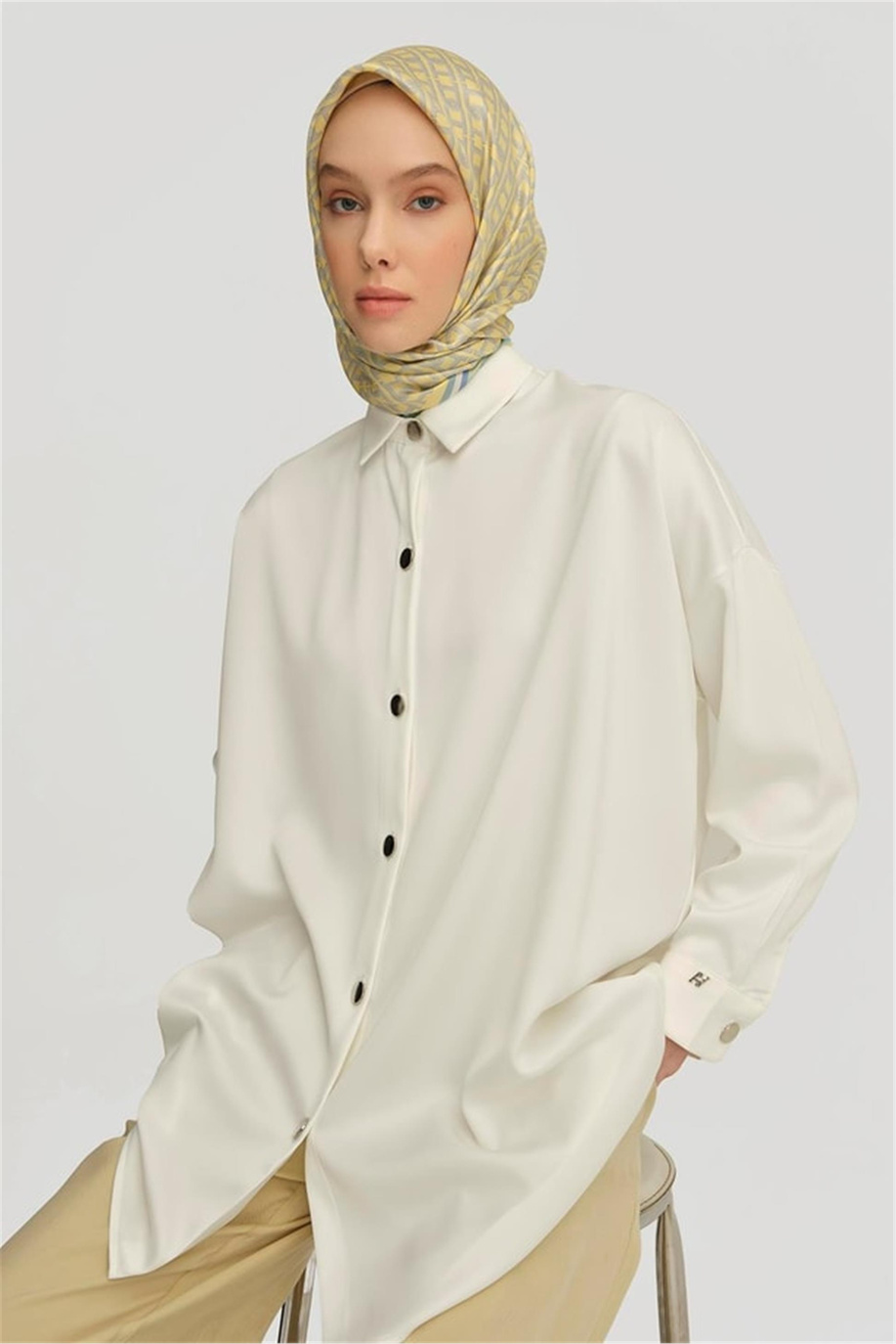 Armine Gömlek ORTD8300-1 Ekru