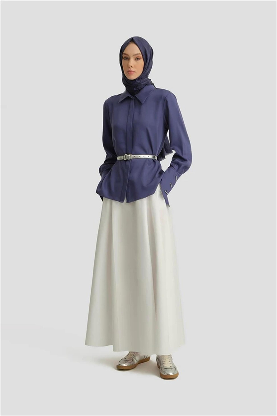 Armine Gömlek Puslu Mor - 25Y3720