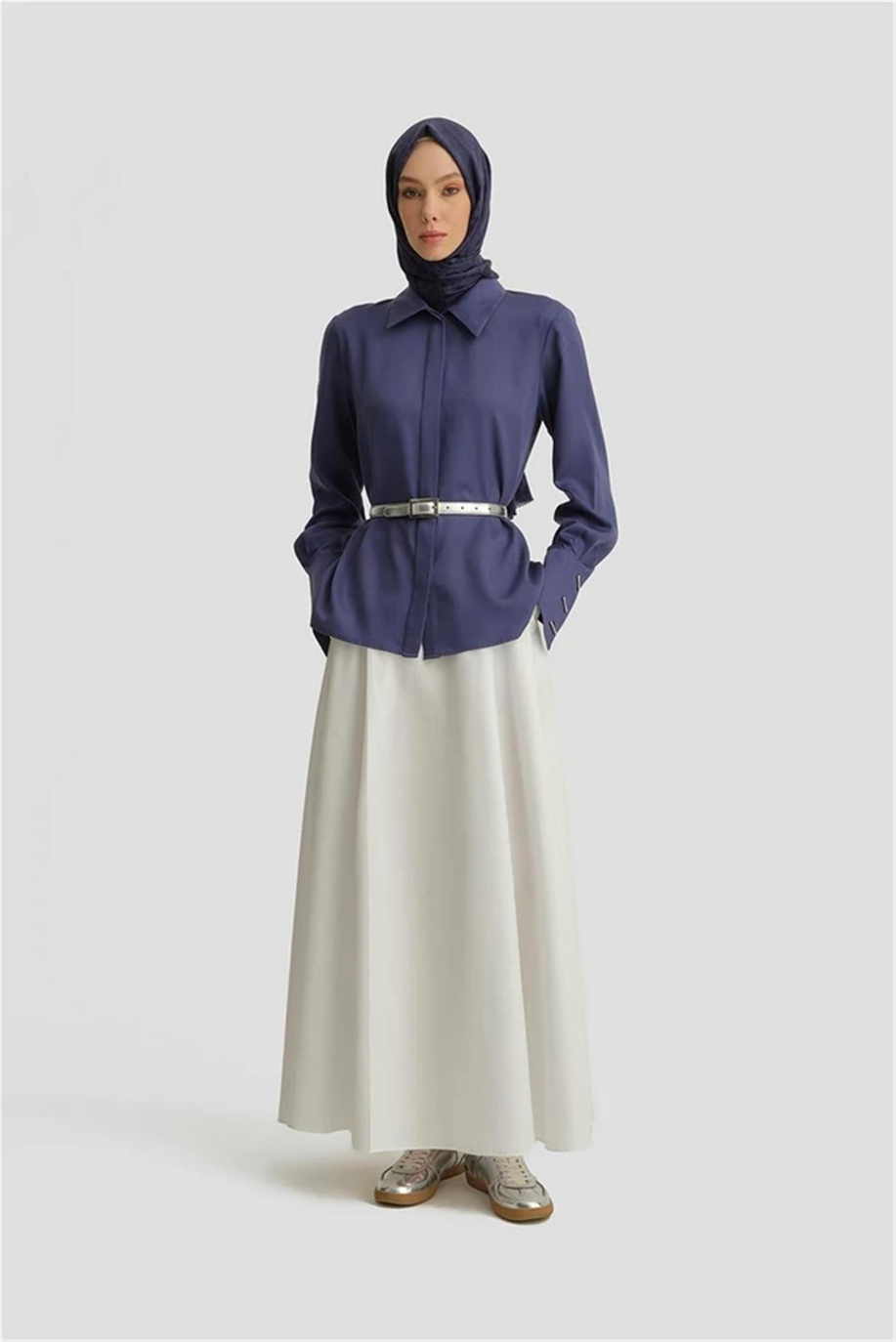 Armine Gömlek Puslu Mor - 25Y3720