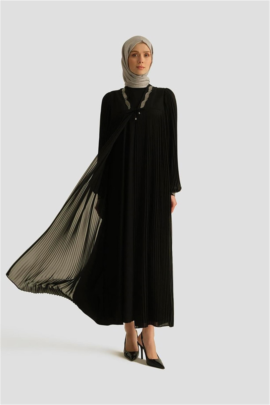 Armine İkili Ferace 25YD3005 Siyah