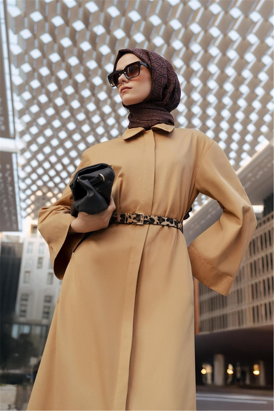 Armine Kemerli Elbise 25Y9023 Sahra