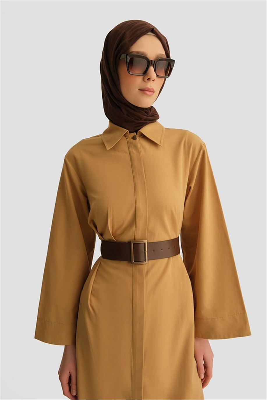 Armine Kemerli Elbise 25Y9023 Sahra