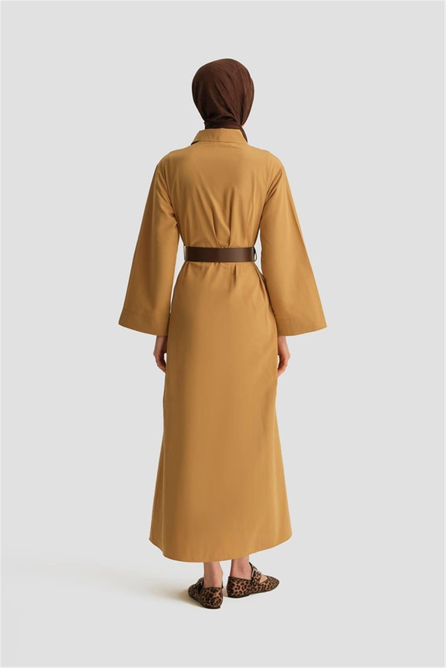 Armine Kemerli Elbise 25Y9023 Sahra