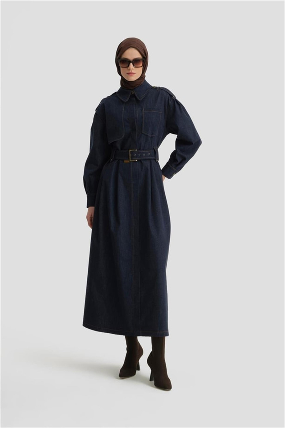 Armine Lacivert Elbise