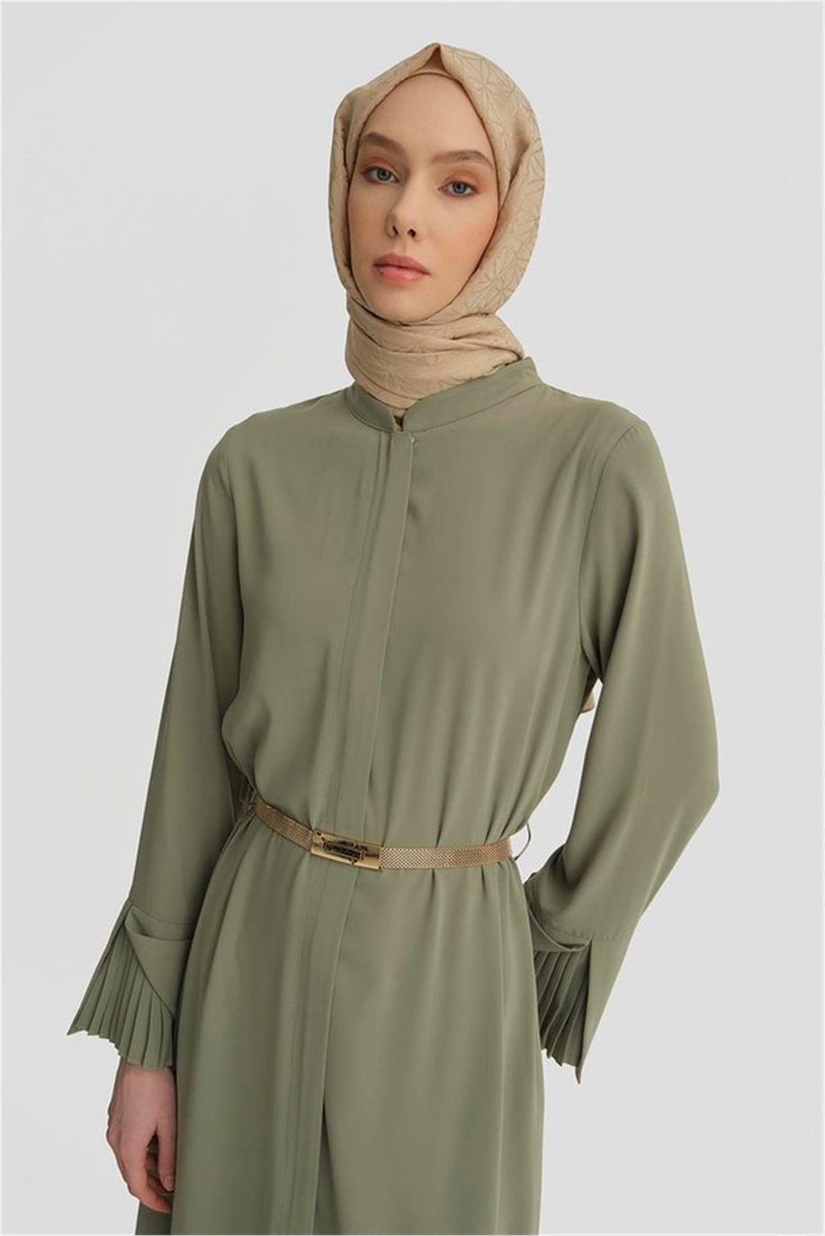 Armine Manşeti Katlanabilen Ferace Yeşil