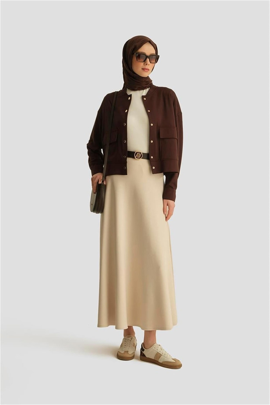Armine Modal Kloş Etek 25YD4233-2 Bej