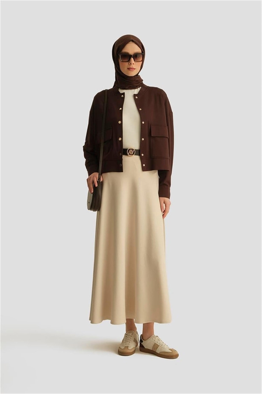Armine Modal Kloş Etek 25YD4233-2 Bej