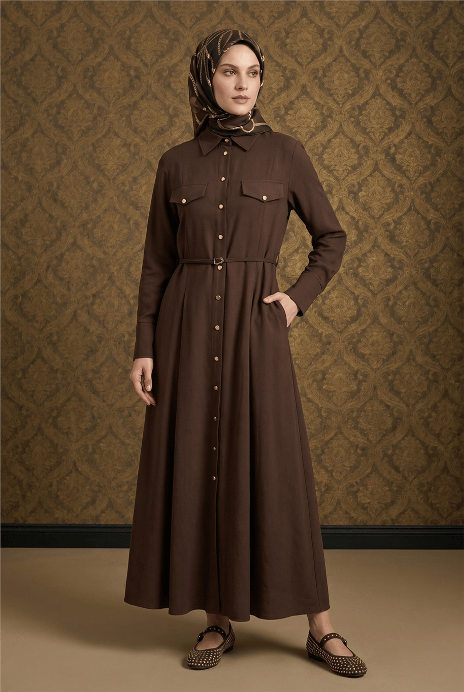 Armine Trend Elbise Kahve - 26YT922