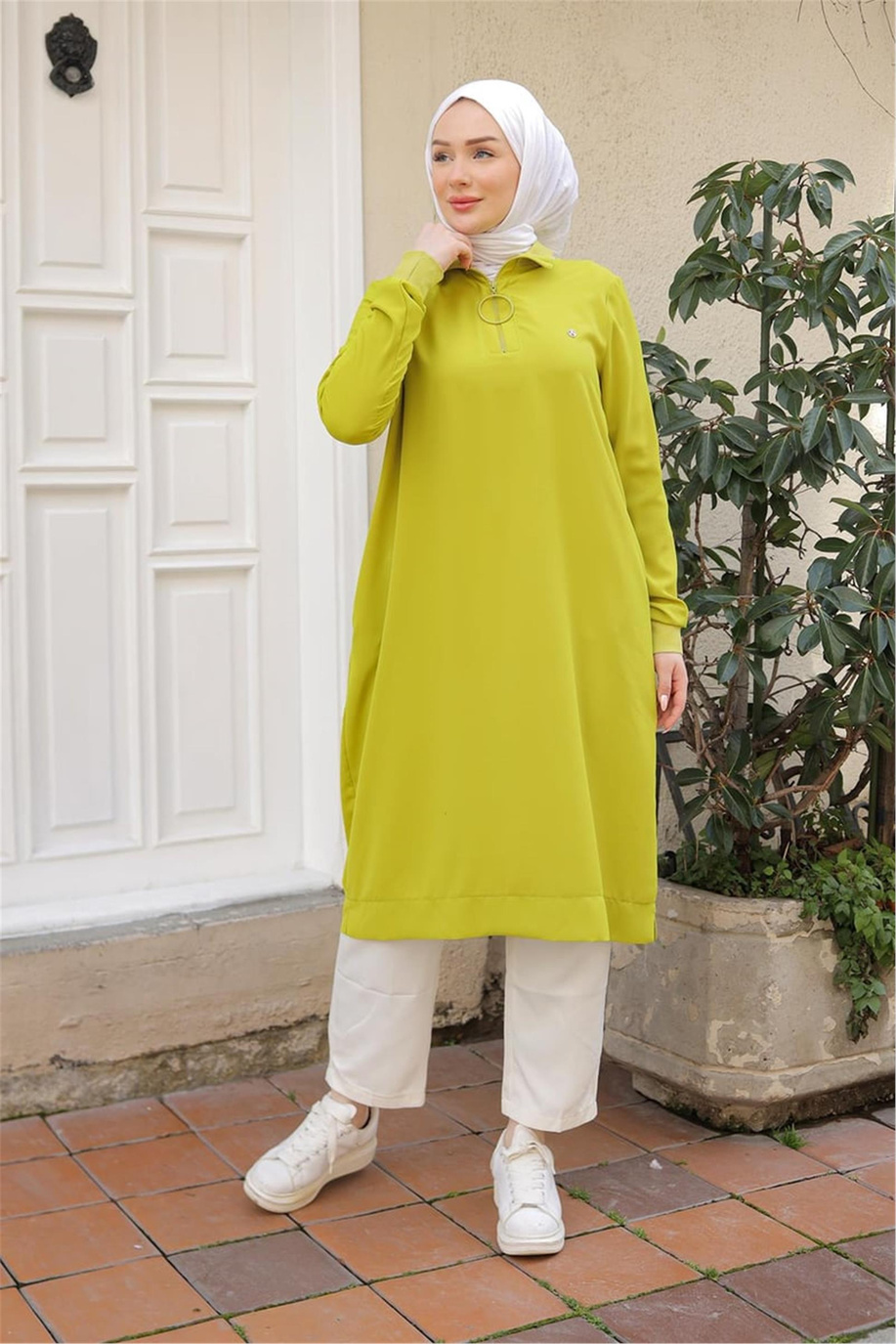 Armine Trend Fıstık Yeşili 25Yt460 Tunik