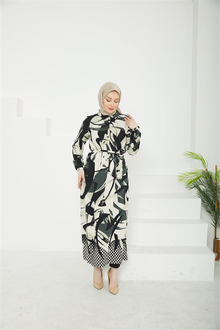 Armine Trend Siyah-Beyaz 25Yt402 Tunik