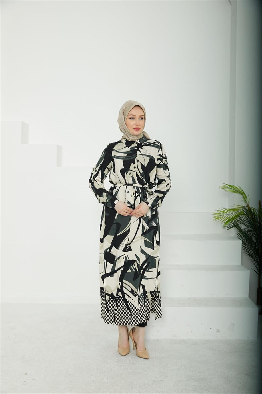 Armine Trend Siyah-Beyaz 25Yt402 Tunik