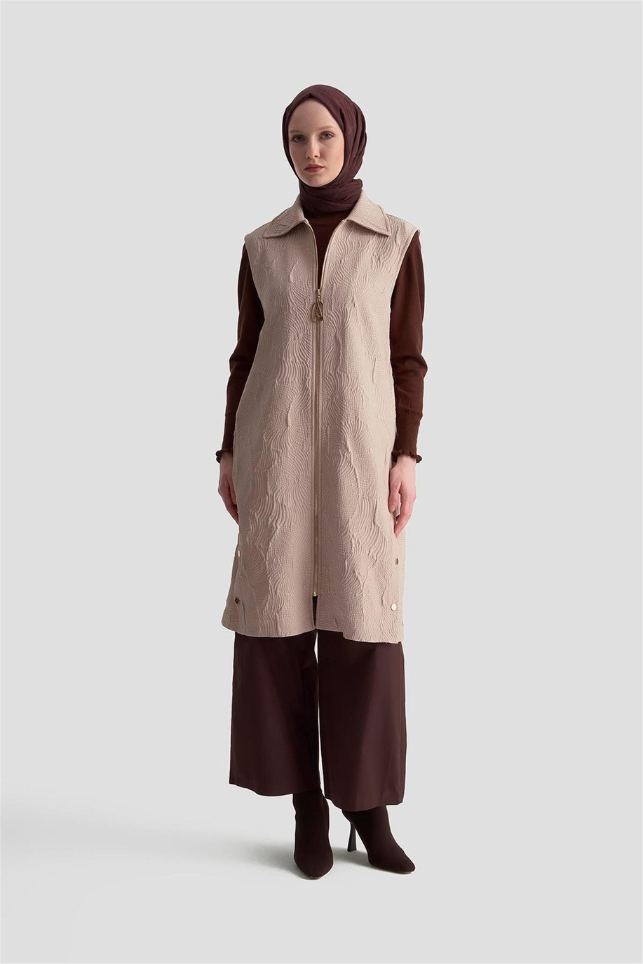 ARMİNE TREND YELEK BEJ  - 25KT526