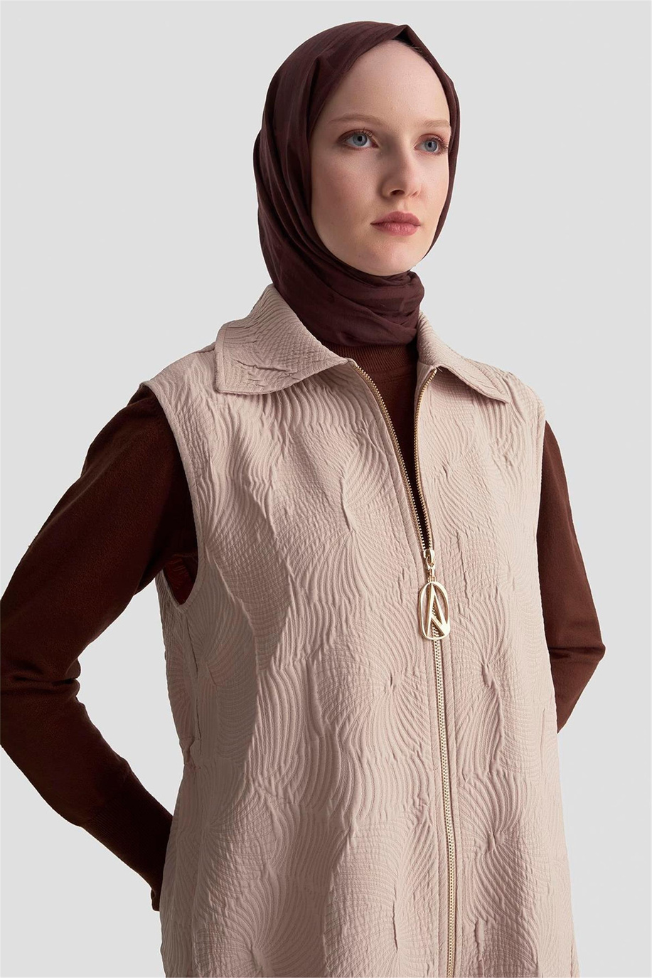 ARMİNE TREND YELEK BEJ  - 25KT526