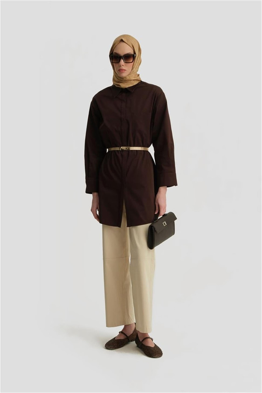 Armine Varak Baskılı Tunik Kahverengi