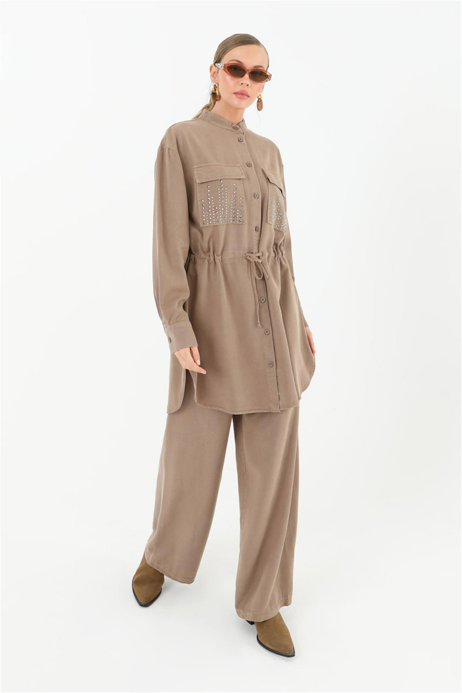 Beli Ayarlanabilir Kahve Tunik