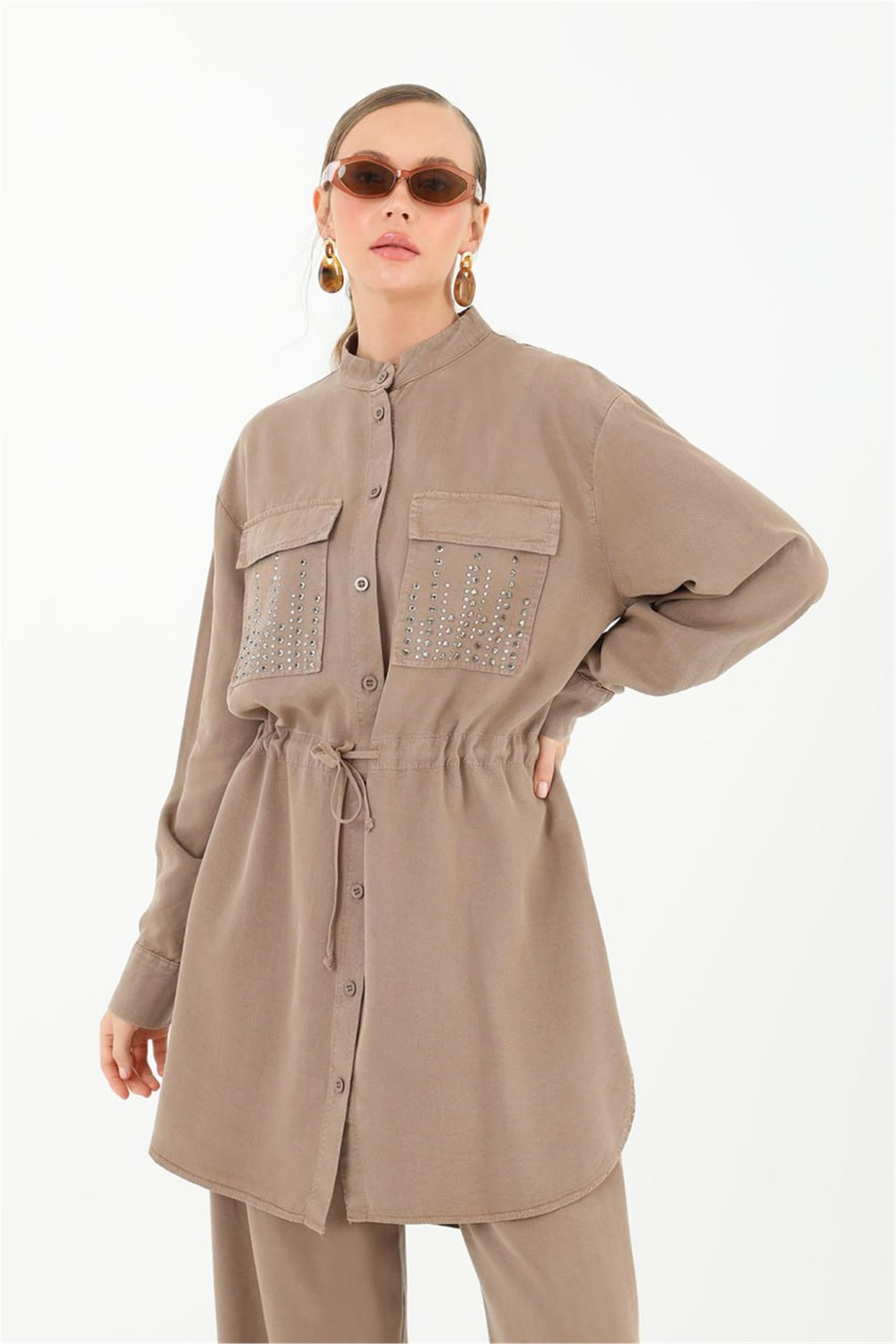 Beli Ayarlanabilir Kahve Tunik