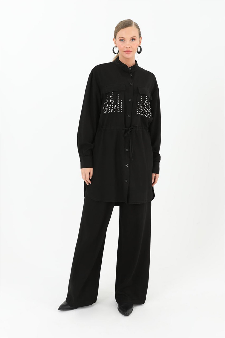 Beli Ayarlanabilir Siyah Tunik