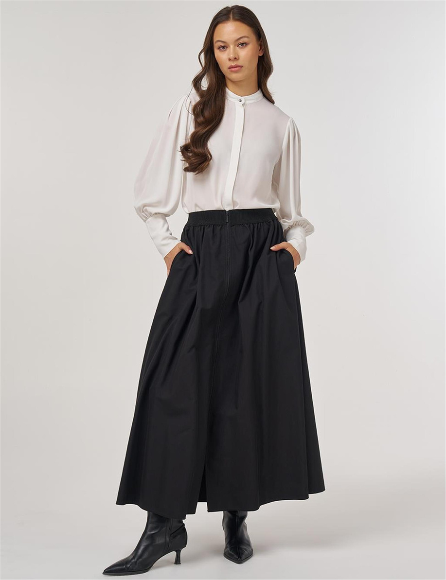 Beli Lastikli Fermuar Kapama Cepli Etek Siyah