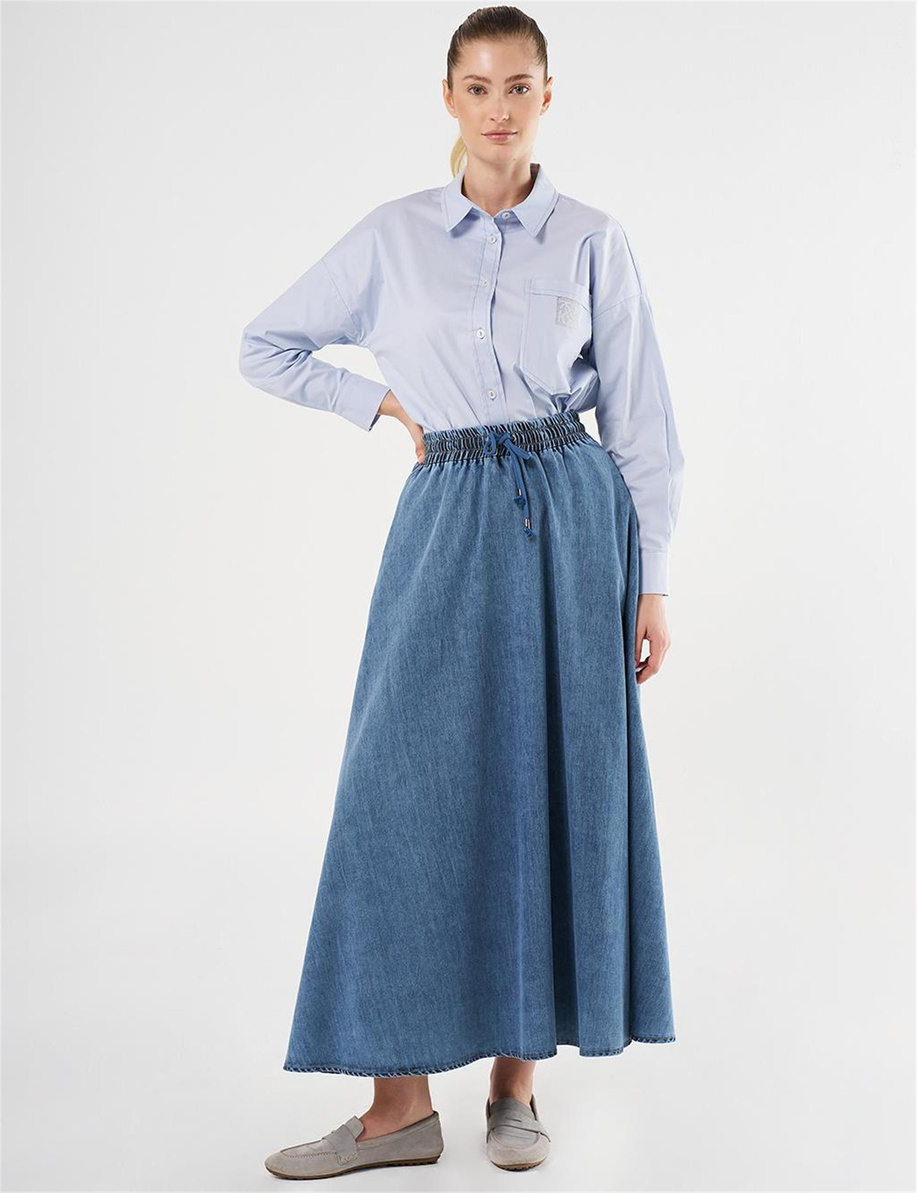 Beli Lastikli Lyocell Etek Havlu Yıkama - KA-B25-12031