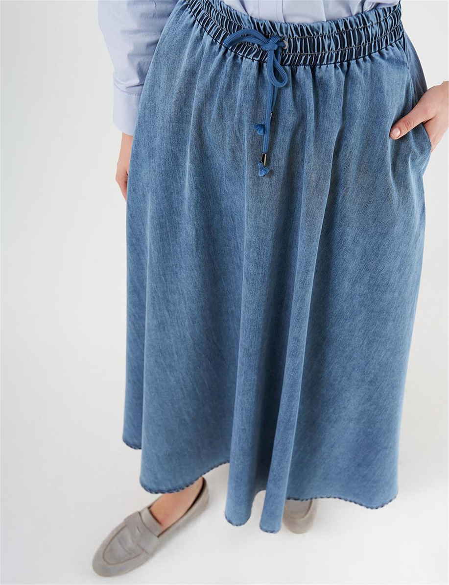 Beli Lastikli Lyocell Etek Havlu Yıkama - KA-B25-12031