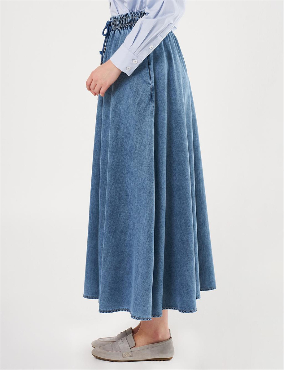 Beli Lastikli Lyocell Etek Havlu Yıkama - KA-B25-12031