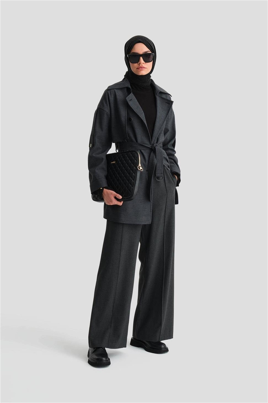 Beli Lastikli Palazzo Antrasit Pantolon