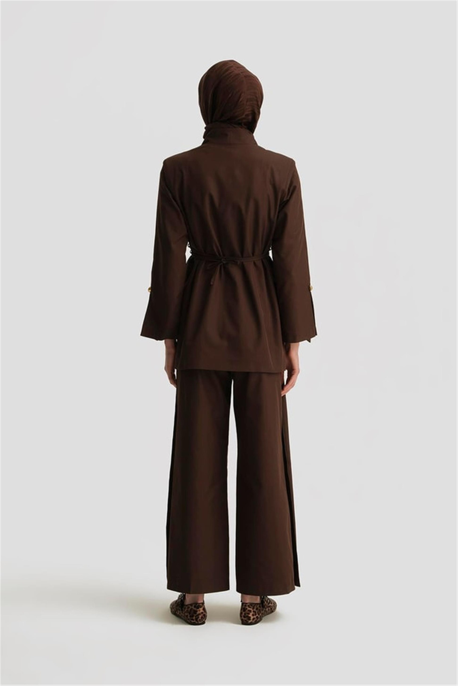 Blazer Ceketli Kahve Takım