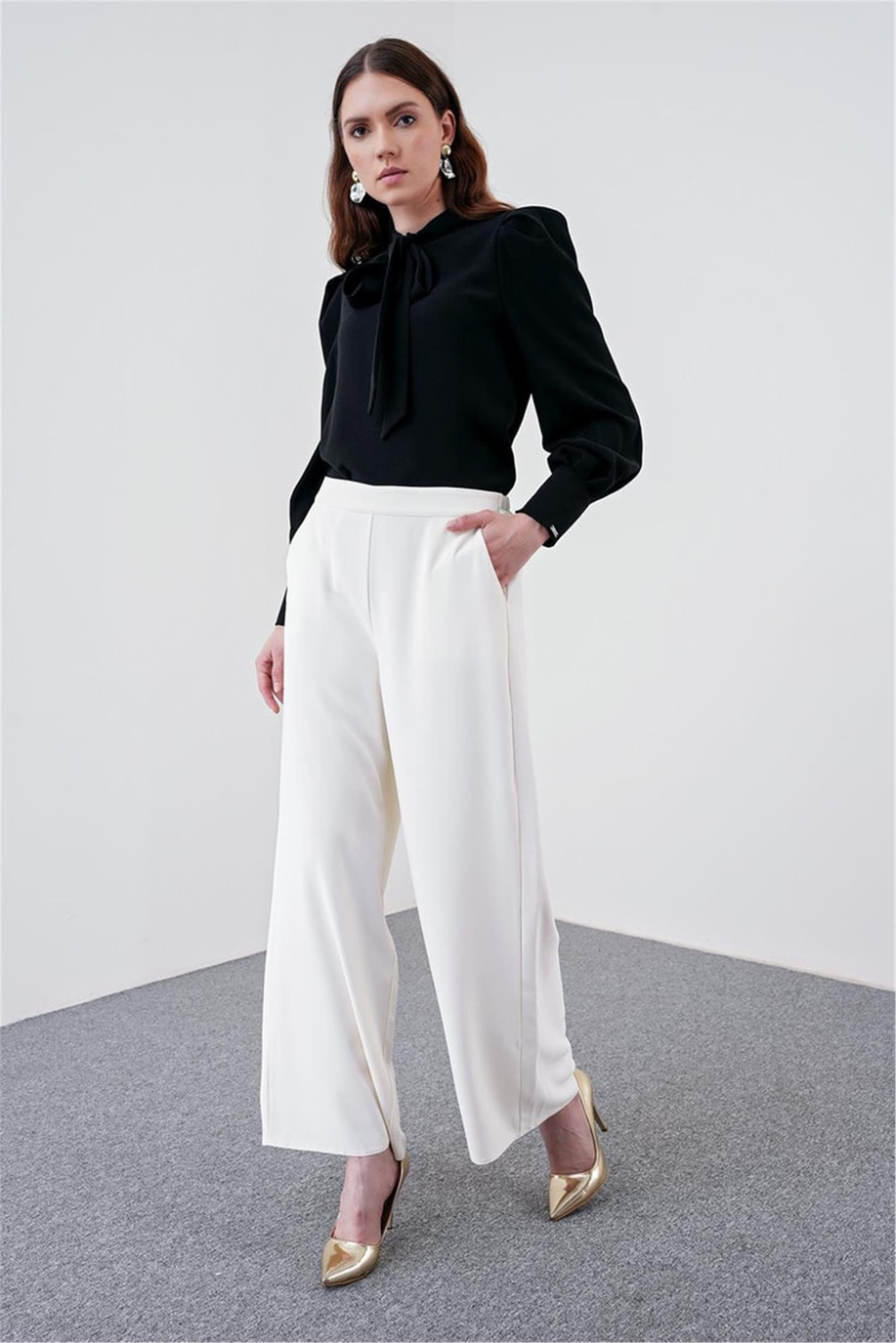 Bol Paça Pantolon Ekru - 25YZ0013