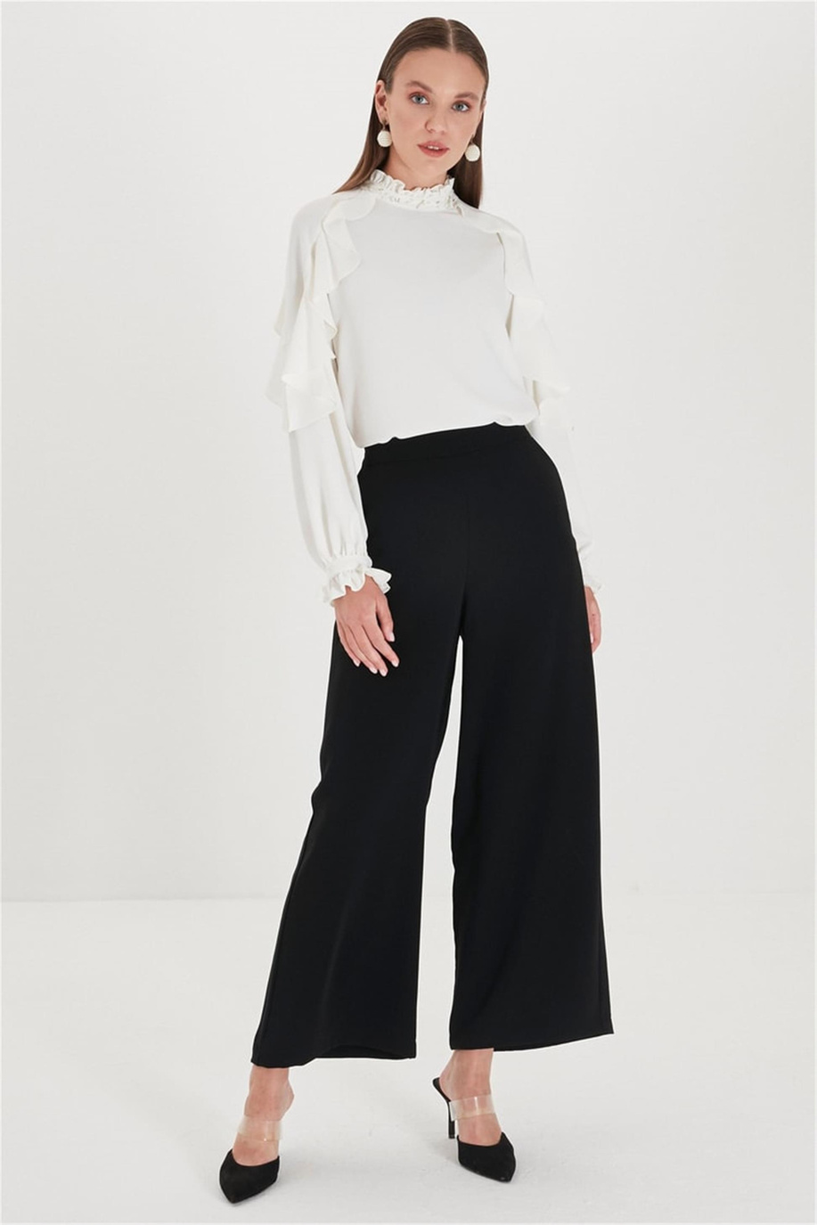 Bol Paça Pantolon Siyah - 25YZ0013