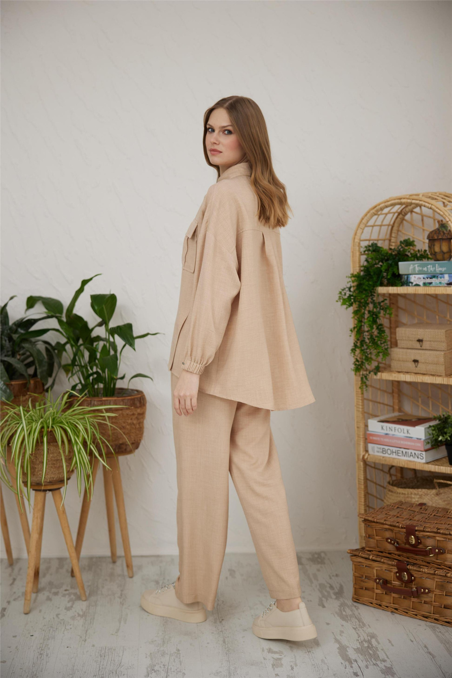 Cep Detaylı Gri Takım