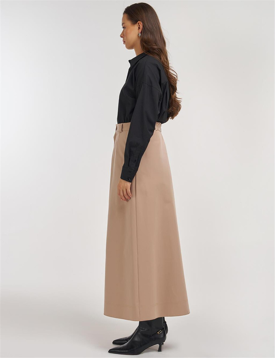 Cepli Fermuar Kapama Etek Bej