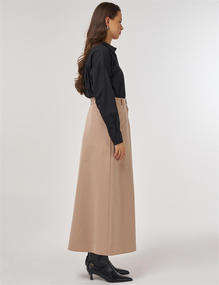 Cepli Fermuar Kapama Etek Bej