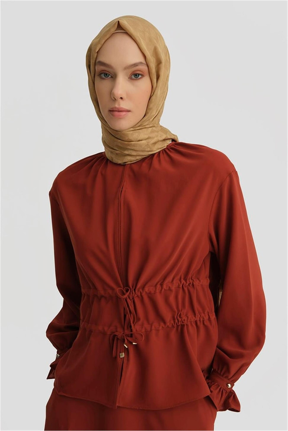 Çift Kemerli Takım Koyu Kırmızı - 25Y6016