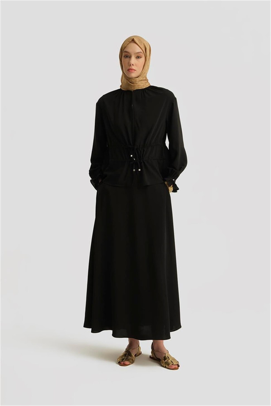 Çift Kemerli Takım Siyah - 25Y6016