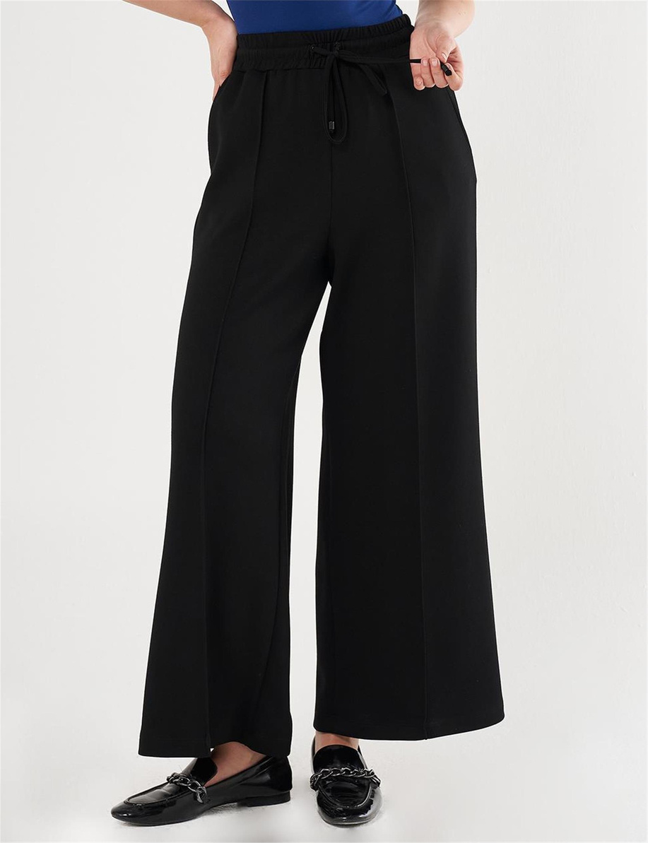 Çima Dikişli Scuba Pantolon Siyah