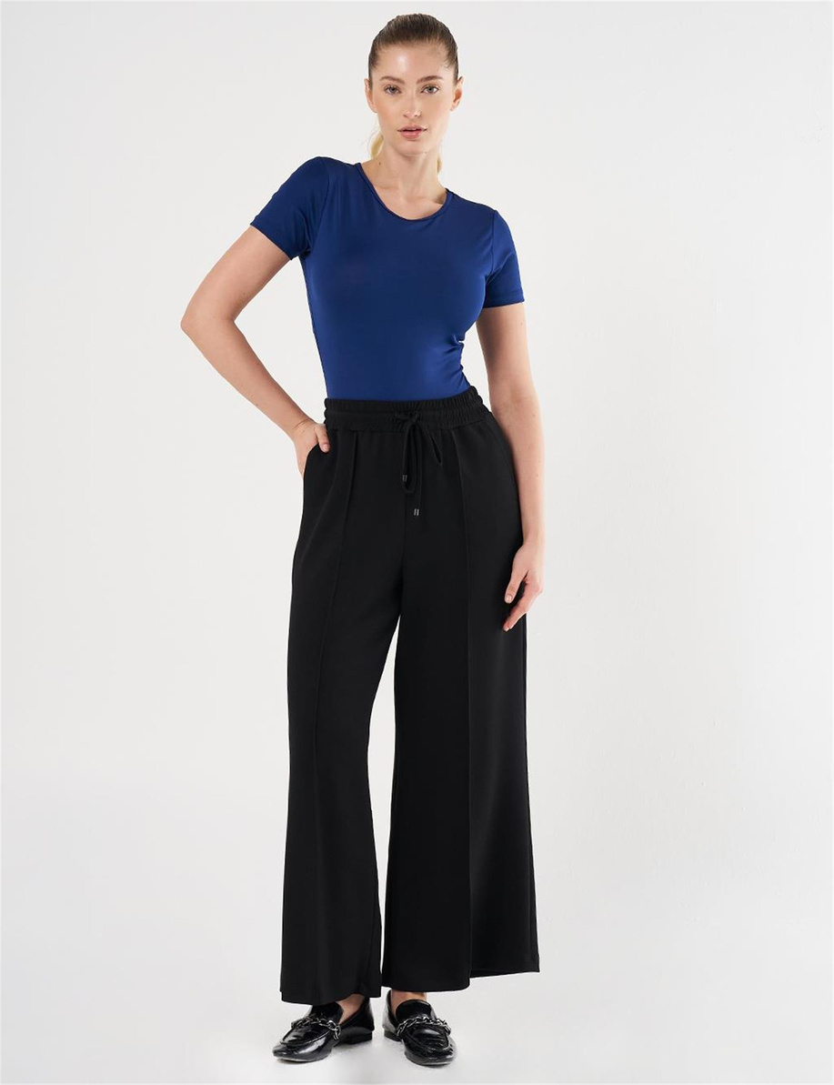 Çima Dikişli Scuba Pantolon Siyah