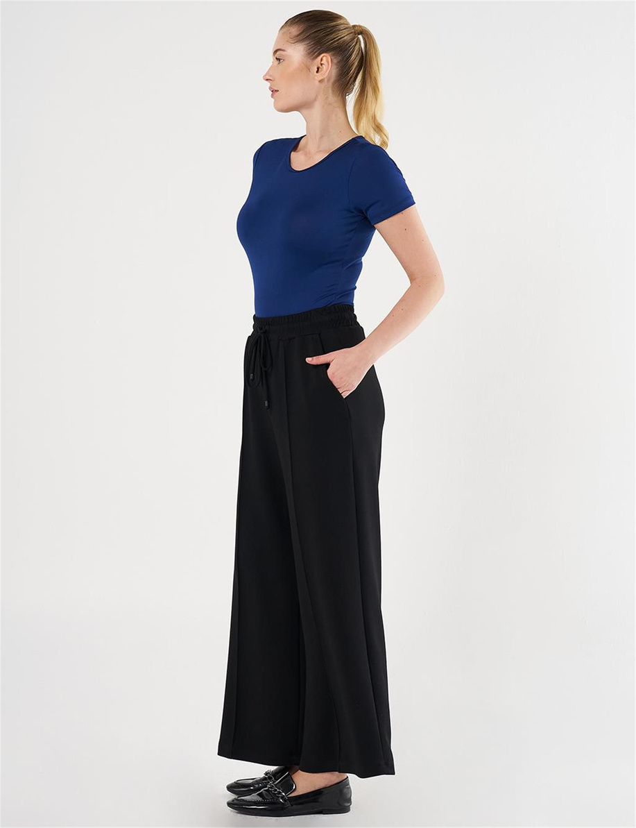 Çima Dikişli Scuba Pantolon Siyah