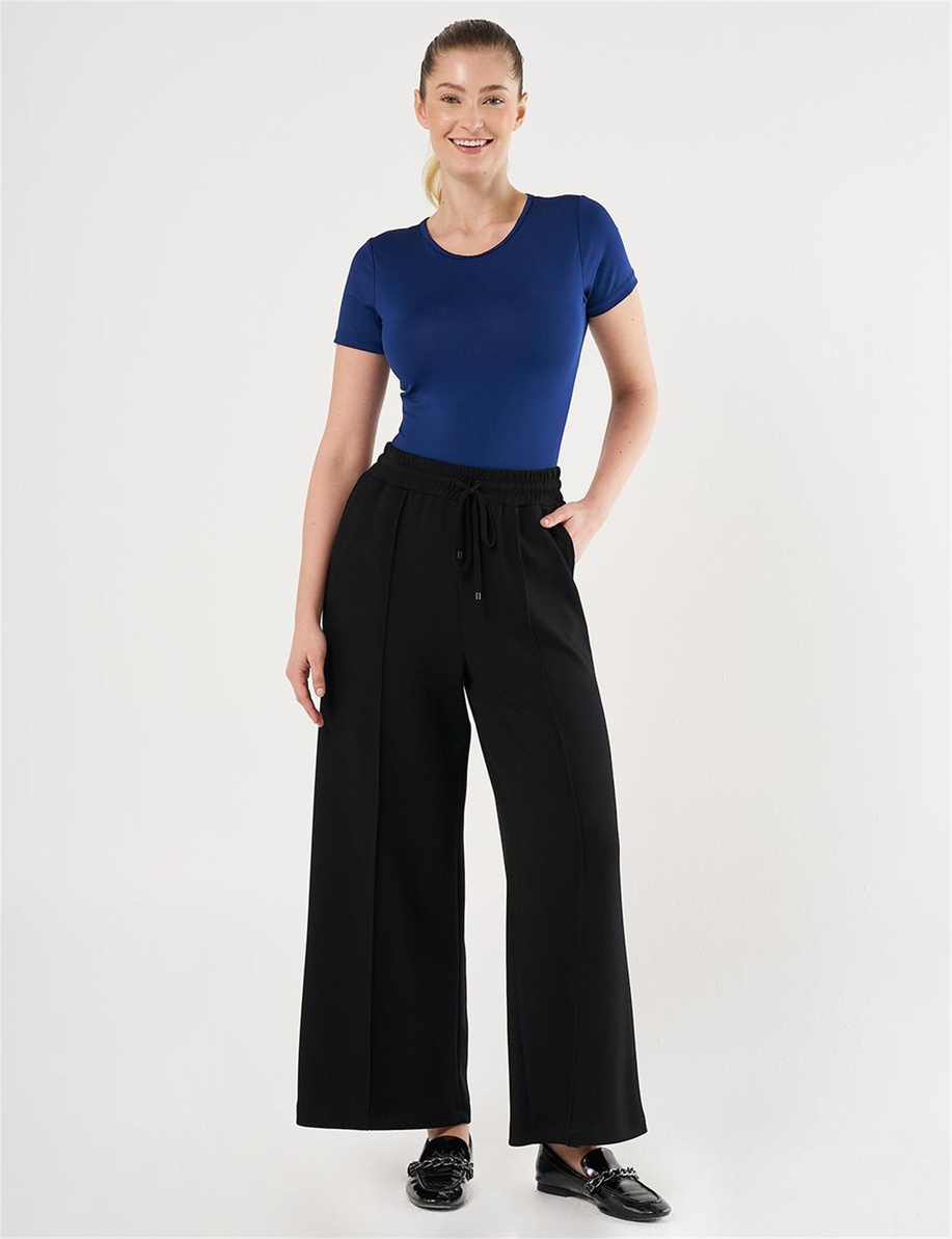 Çima Dikişli Scuba Pantolon Siyah