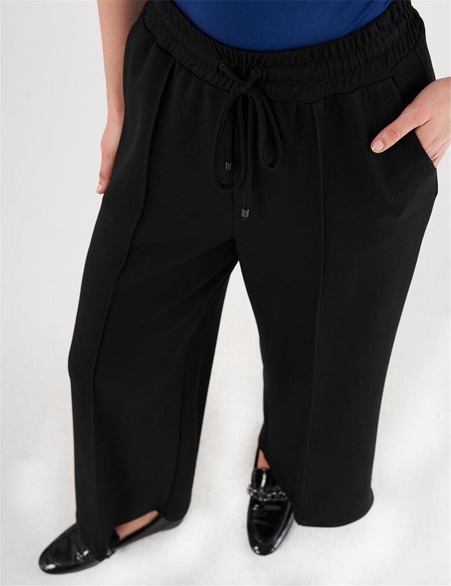 Çima Dikişli Scuba Pantolon Siyah