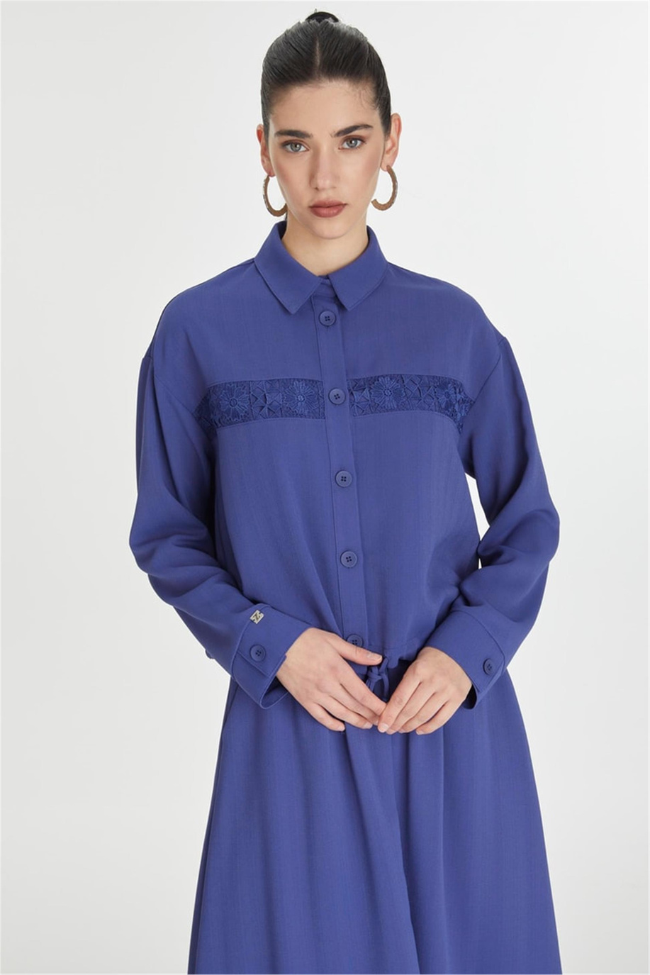 Dantel Detaylı Menekşe Takım