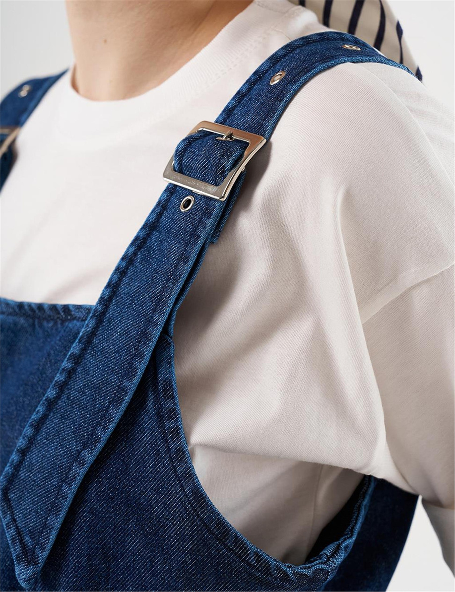 Denim Salopet Elbise İndigo