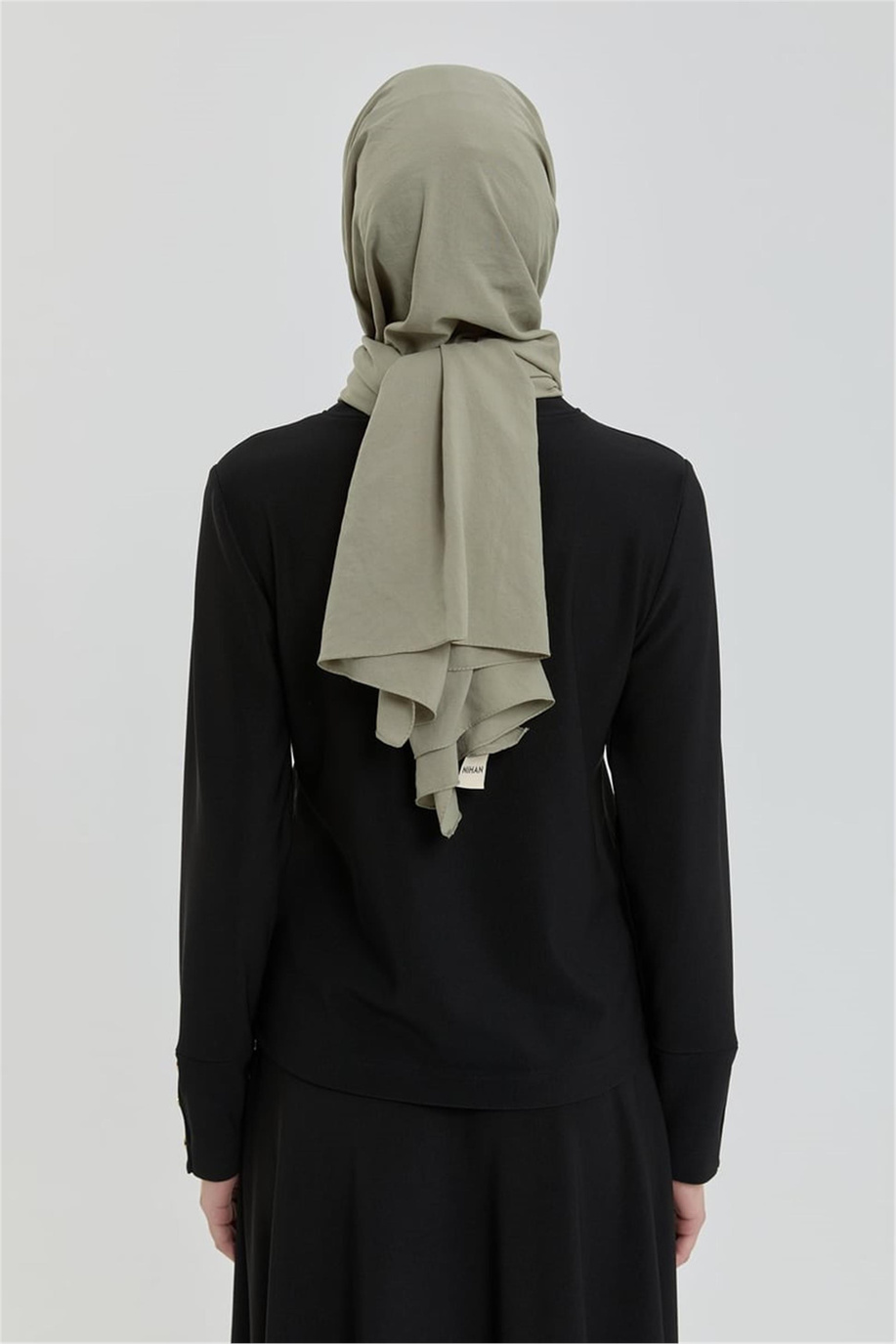 Dik Yaka Örme Basic Bluz Siyah