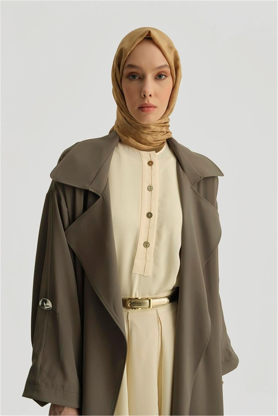 Dökümlü Açık Haki Giy-Çık