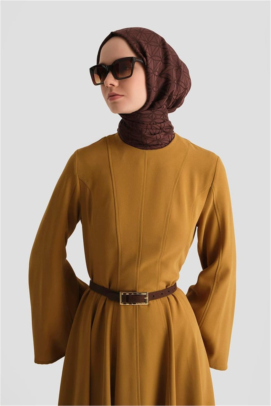 Dökümlü Kloş Elbise Sahra - 25Y9005