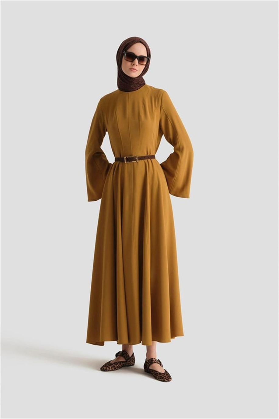 Dökümlü Kloş Elbise Sahra - 25Y9005