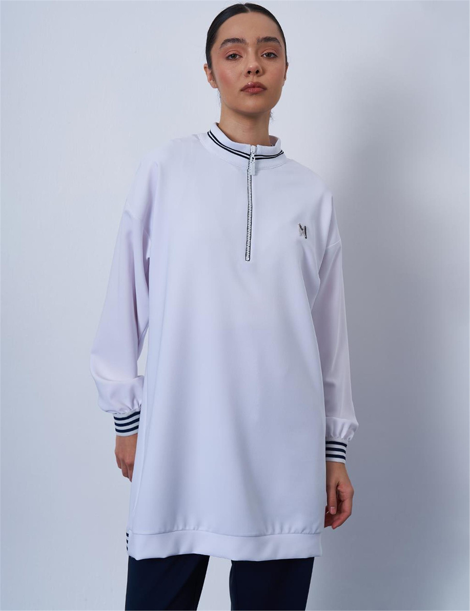 Fermuar Kapamalı Optik Beyaz Takım