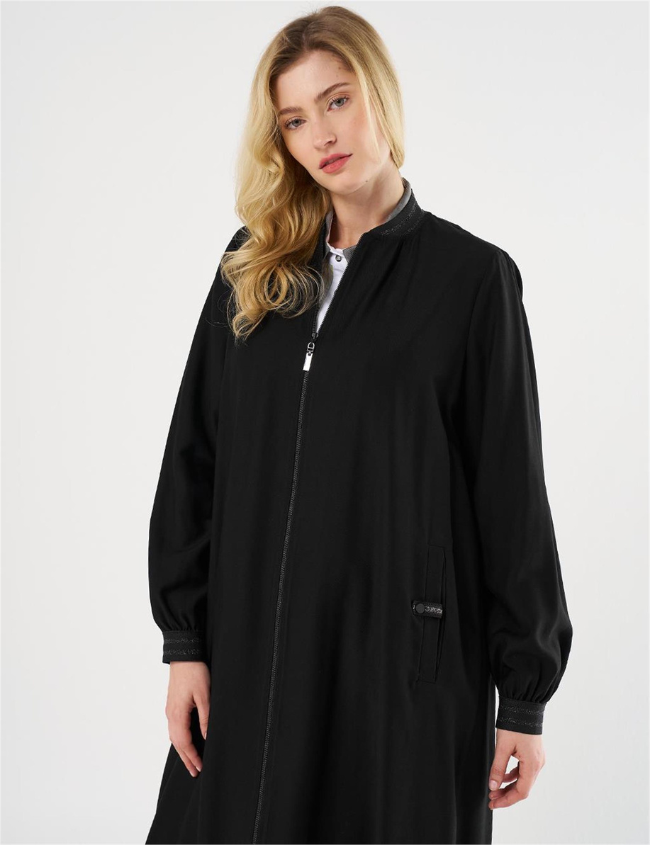 Fermuar Kapamalı Uzun Giy Çık Siyah