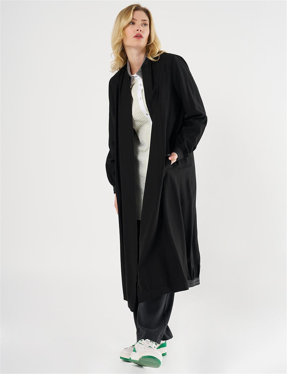 Fermuar Kapamalı Uzun Giy Çık Siyah